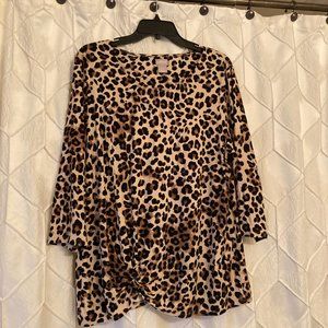 Leopard top with tie detailing
